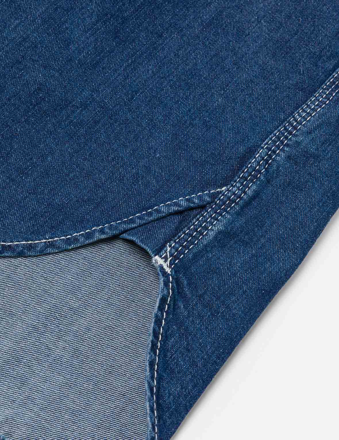 Logo Embroidery Fashion Fit Denim Short-Sleeves Shirt - Image 10