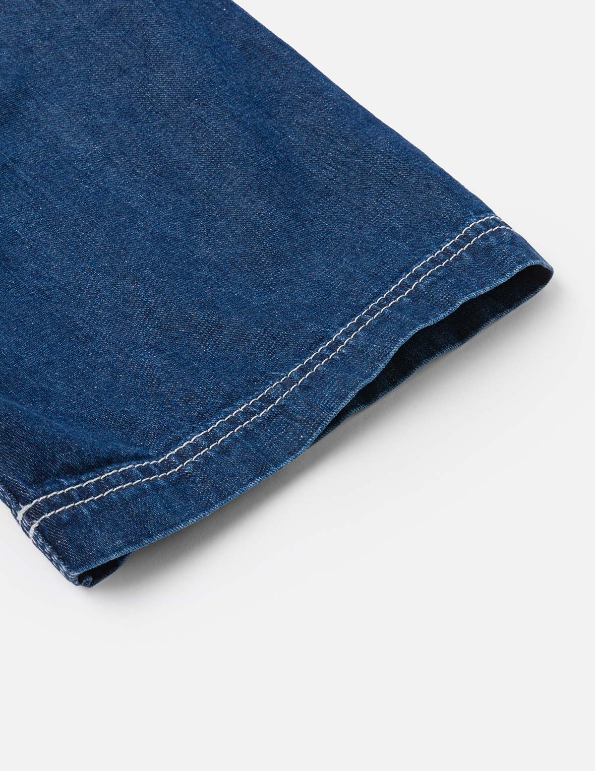 Logo Embroidery Fashion Fit Denim Short-Sleeves Shirt - Image 9