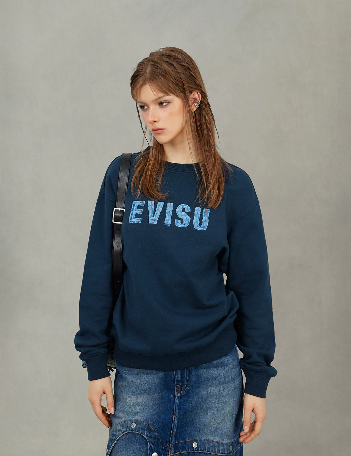 Logo Embroidery Oversized Sweatshirt - Image 7