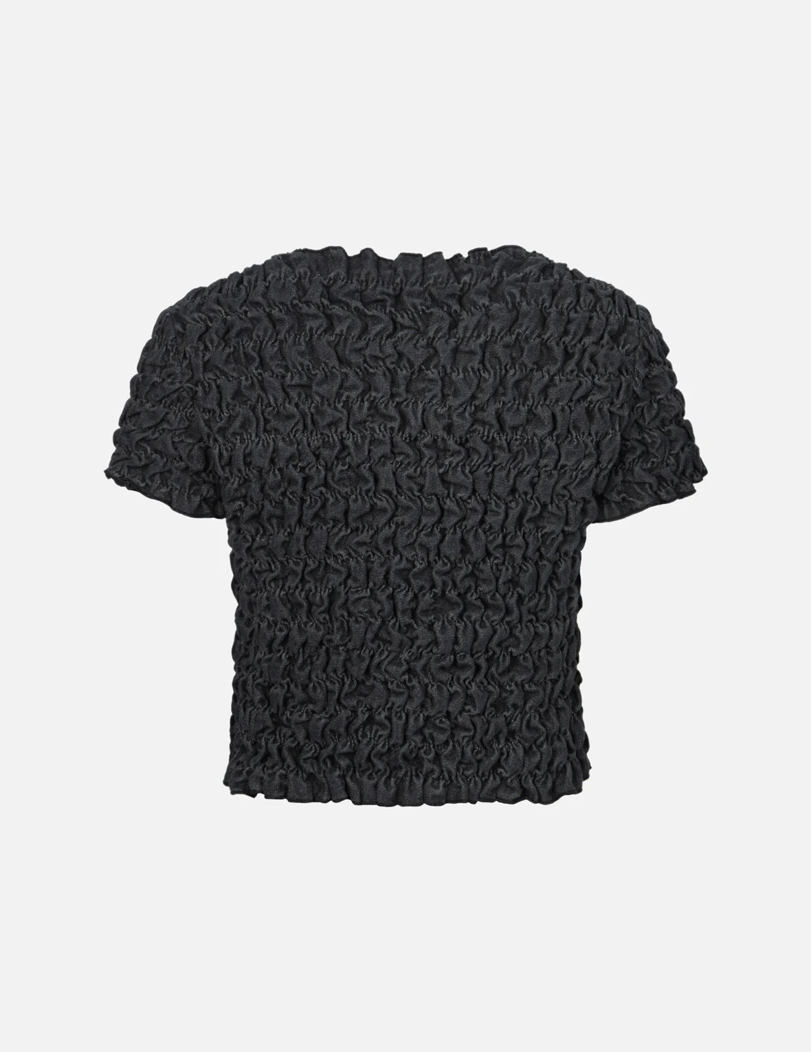 Logo Metal Trim Cropped Textured Denim Top - Image 2