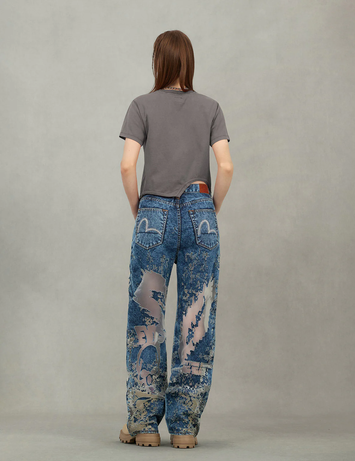 Logo Print and Distressed Detail Fashion Fit T-Shirt - Image 11