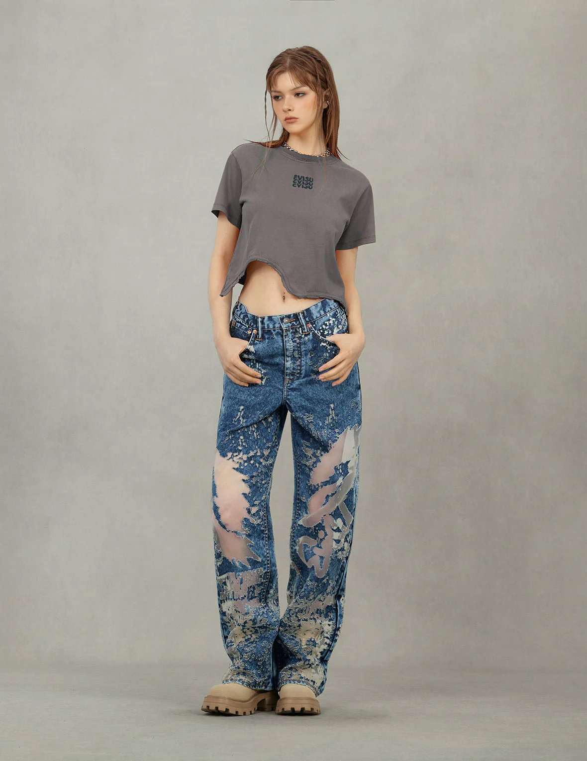 Logo Print and Distressed Detail Fashion Fit T-Shirt - Image 9