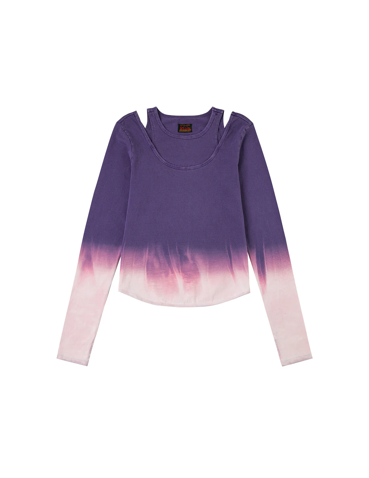 Logo Print and Gradient Tie-dye Regular Fit 2-in-1 Long-sleeve Top - Image 2