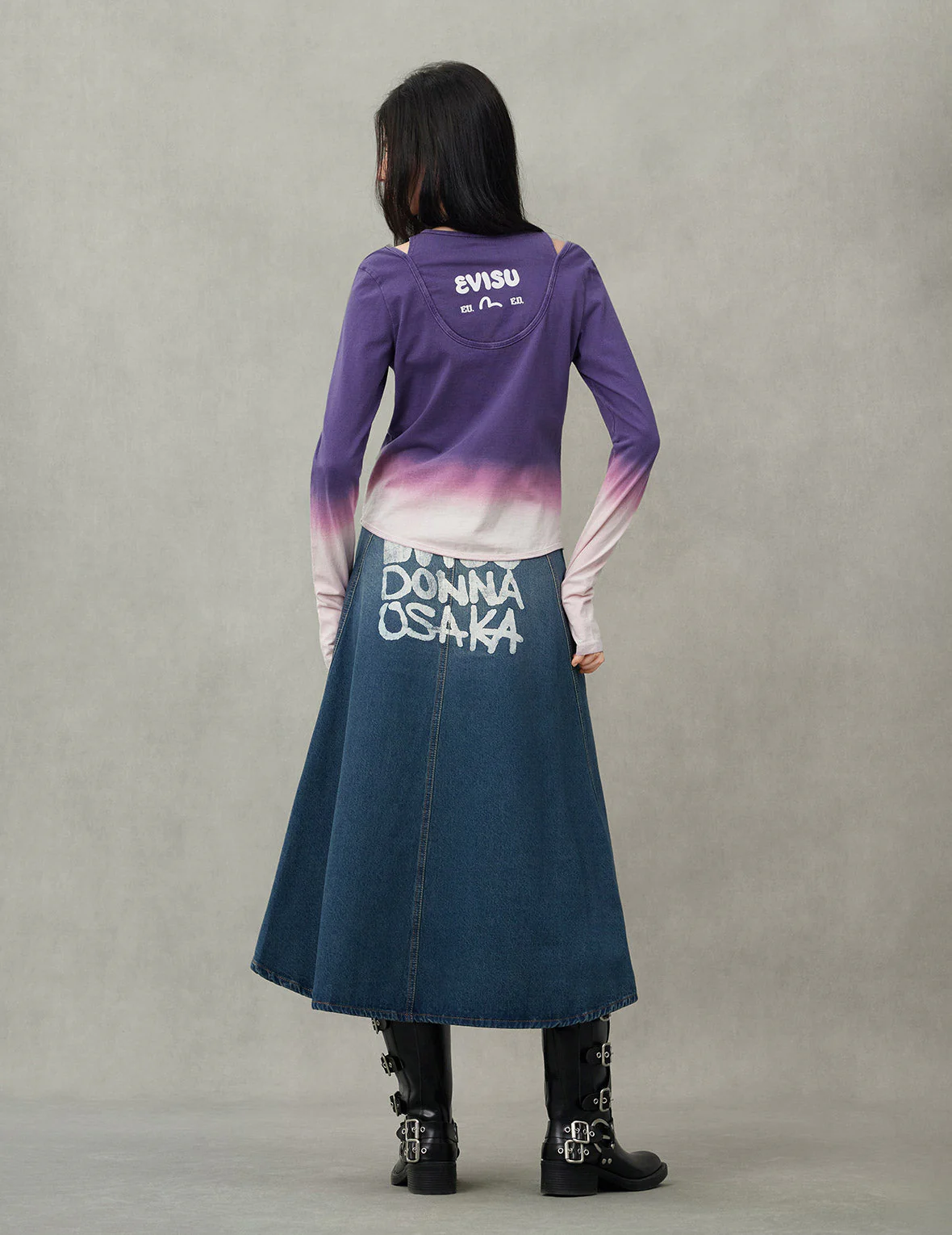 Logo Print and Gradient Tie-dye Regular Fit 2-in-1 Long-sleeve Top - Image 6