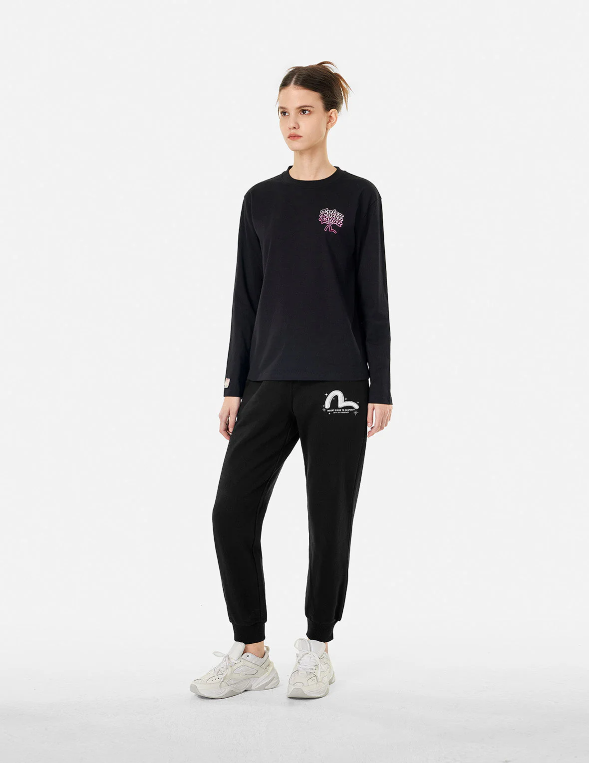 Logo Print and Seagull Embroidery Regular Fit Sweatpants - Image 3