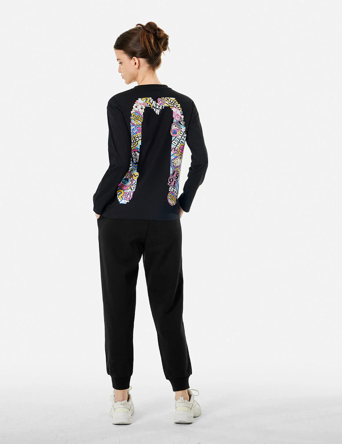 Logo Print and Seagull Embroidery Regular Fit Sweatpants - Image 4