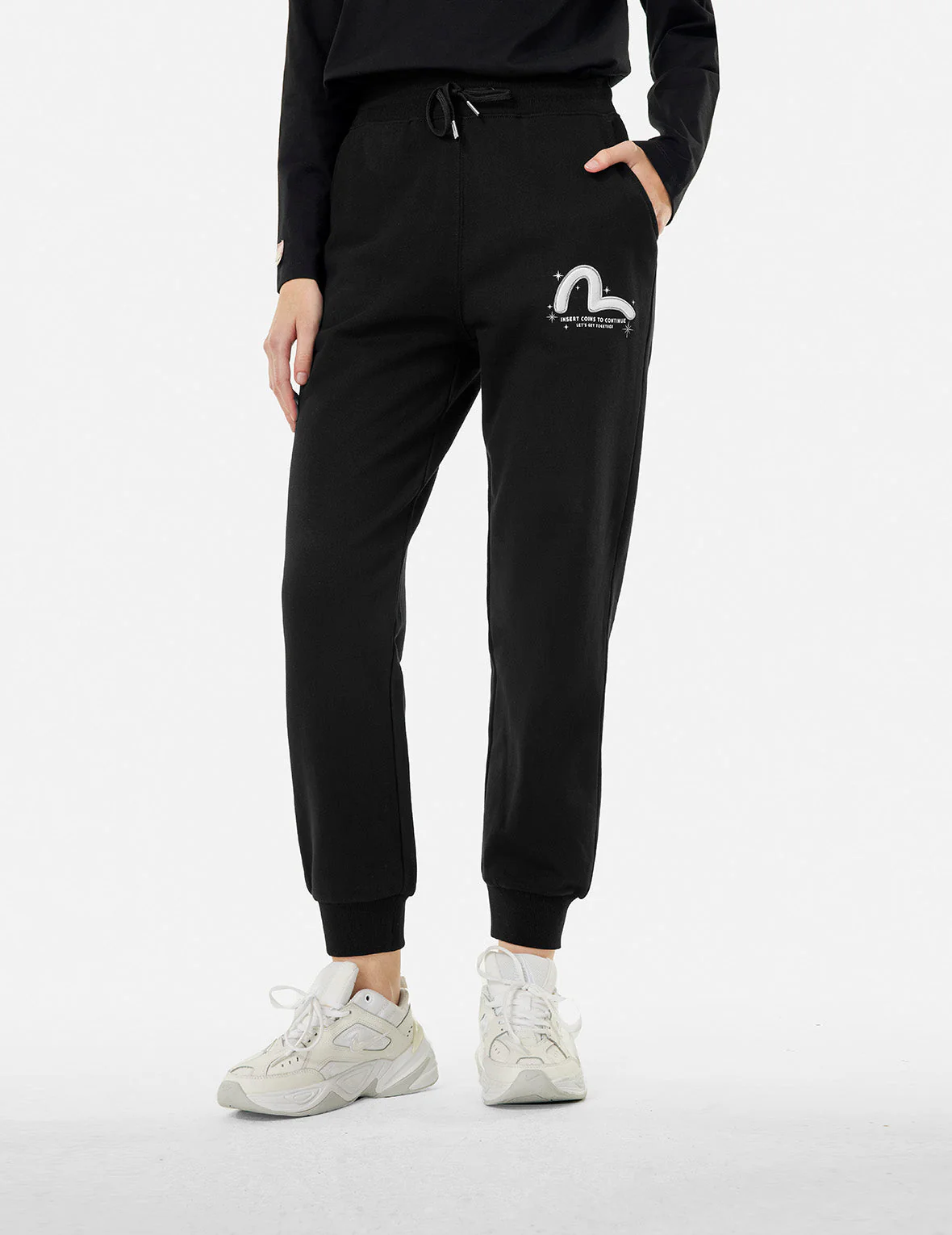 Logo Print and Seagull Embroidery Regular Fit Sweatpants - Image 6