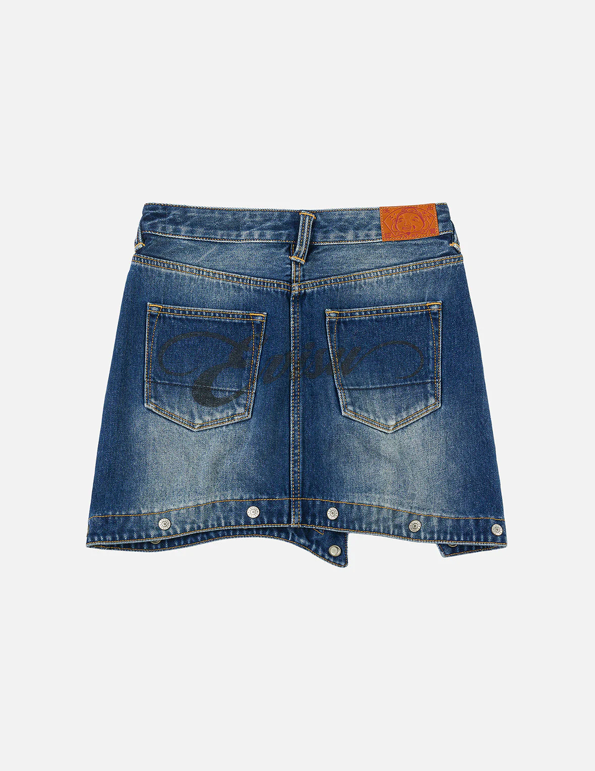 Logo Print Fashion Fit Detachable Denim Skirt - Image 10