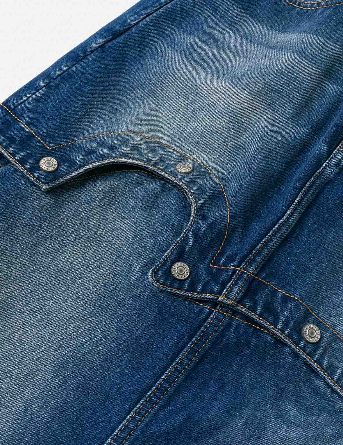 Logo Print Fashion Fit Detachable Denim Skirt - Image 11
