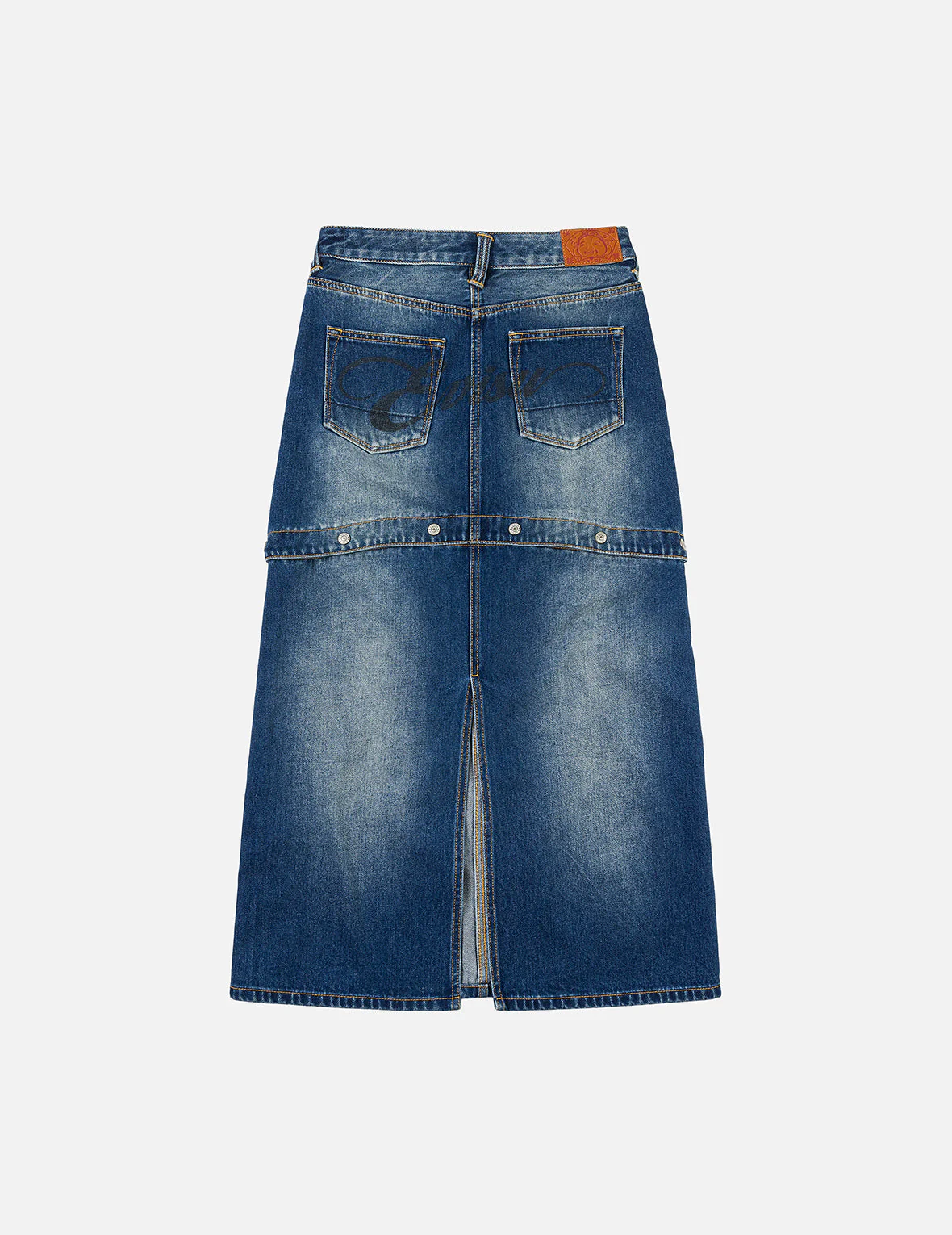 Logo Print Fashion Fit Detachable Denim Skirt - Image 4