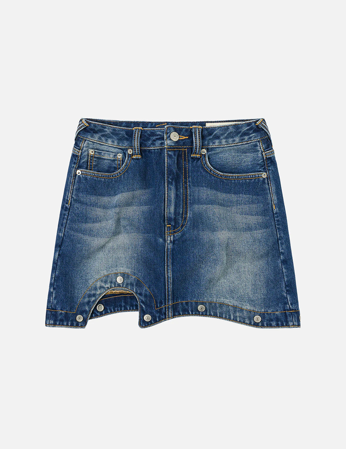 Logo Print Fashion Fit Detachable Denim Skirt - Image 9