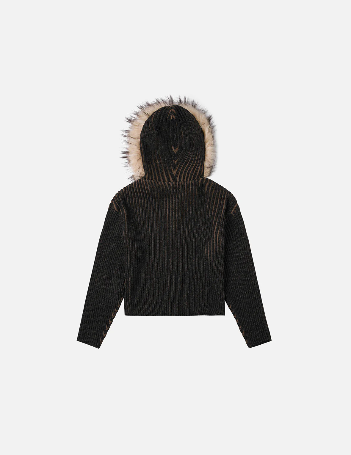 Logo Rope Embroidery Regular Fit Knitted Jacket with Hooded - Image 4