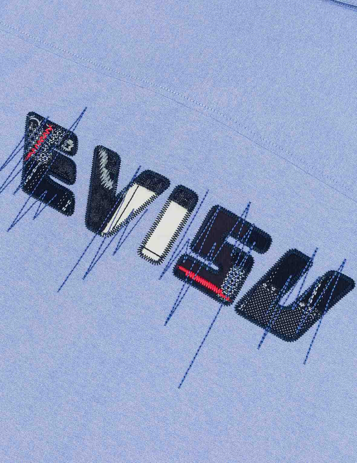 Logo Sashiko and Seagull Print Relax Fit Long-sleeve Shirt - Image 7