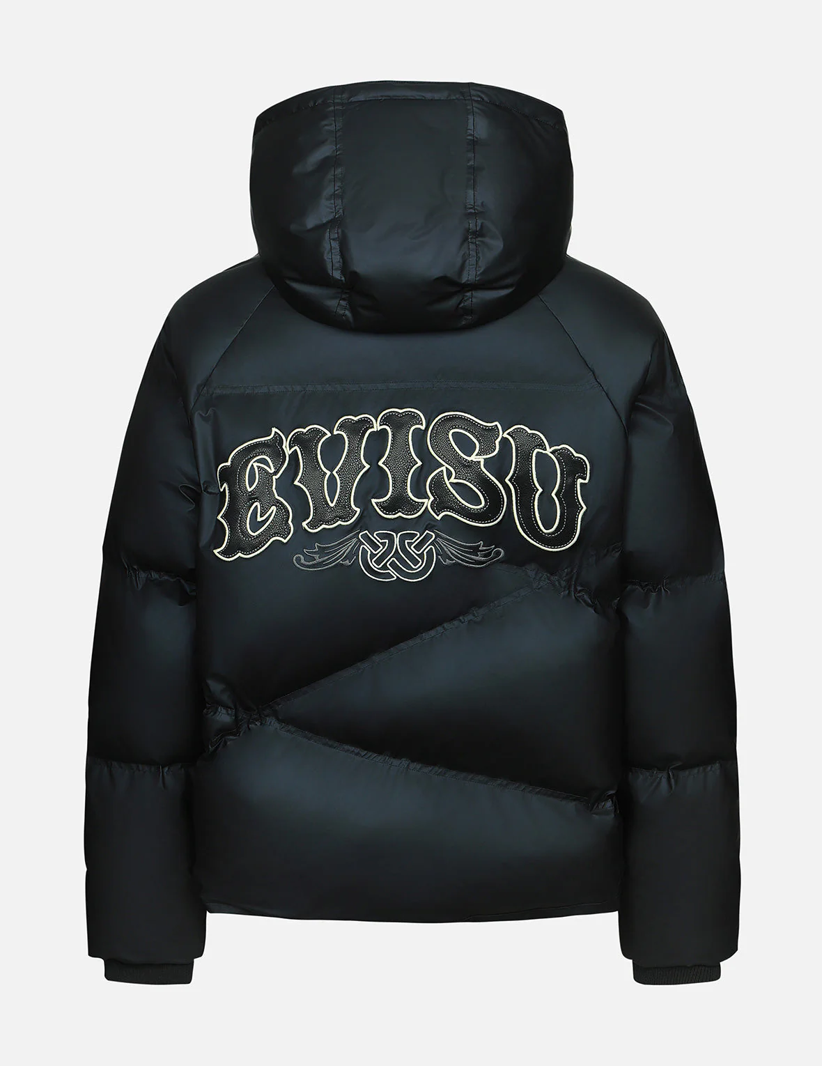 Logos and "Wheel of Wisdom" Embroidery Fashion Fit Down Jacket - Image 2