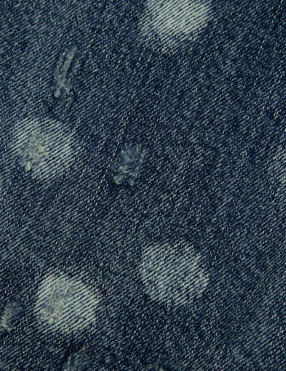 Lucky Slot Machine and Daruma Print Relax Fit Denim Shirt - Image 7