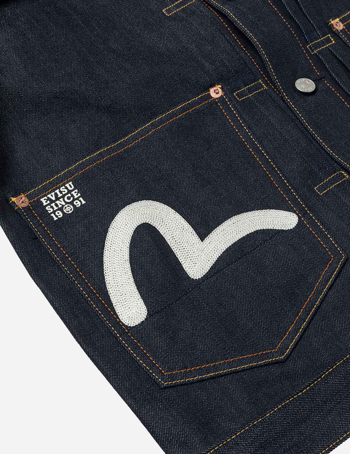 Map Appliqué Embroidery Regular Fit Denim Jacket - Image 11