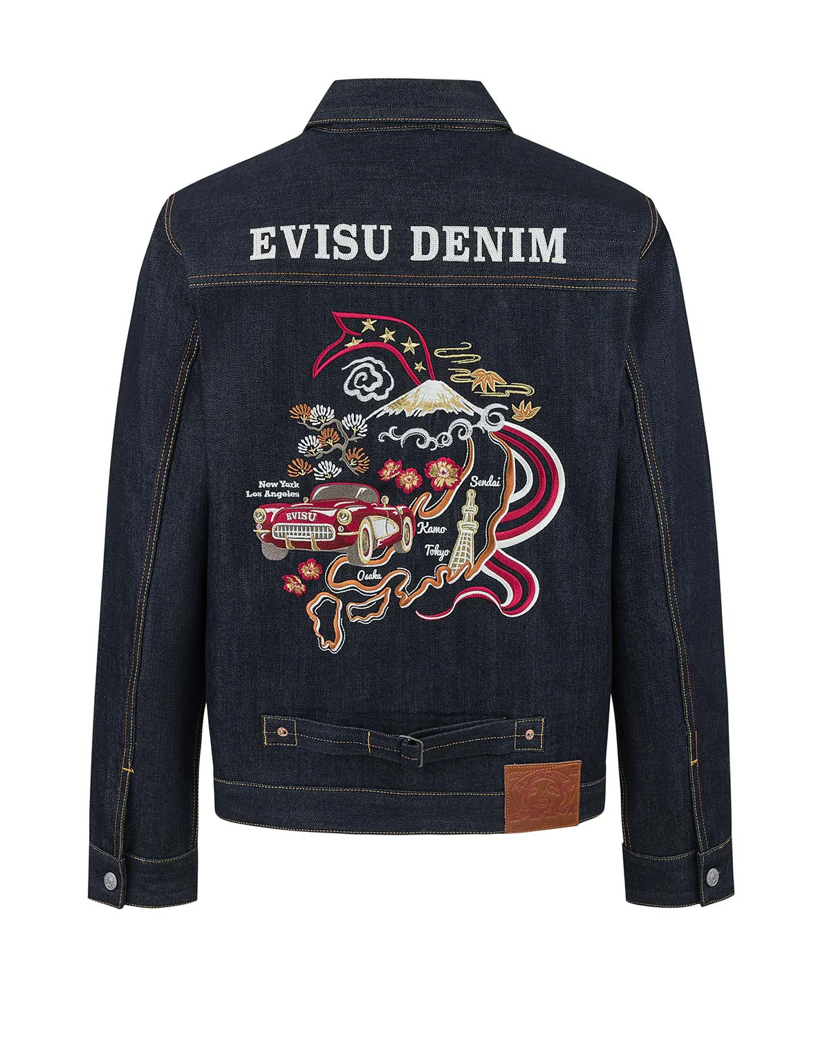 Map Appliqué Embroidery Regular Fit Denim Jacket - Image 12