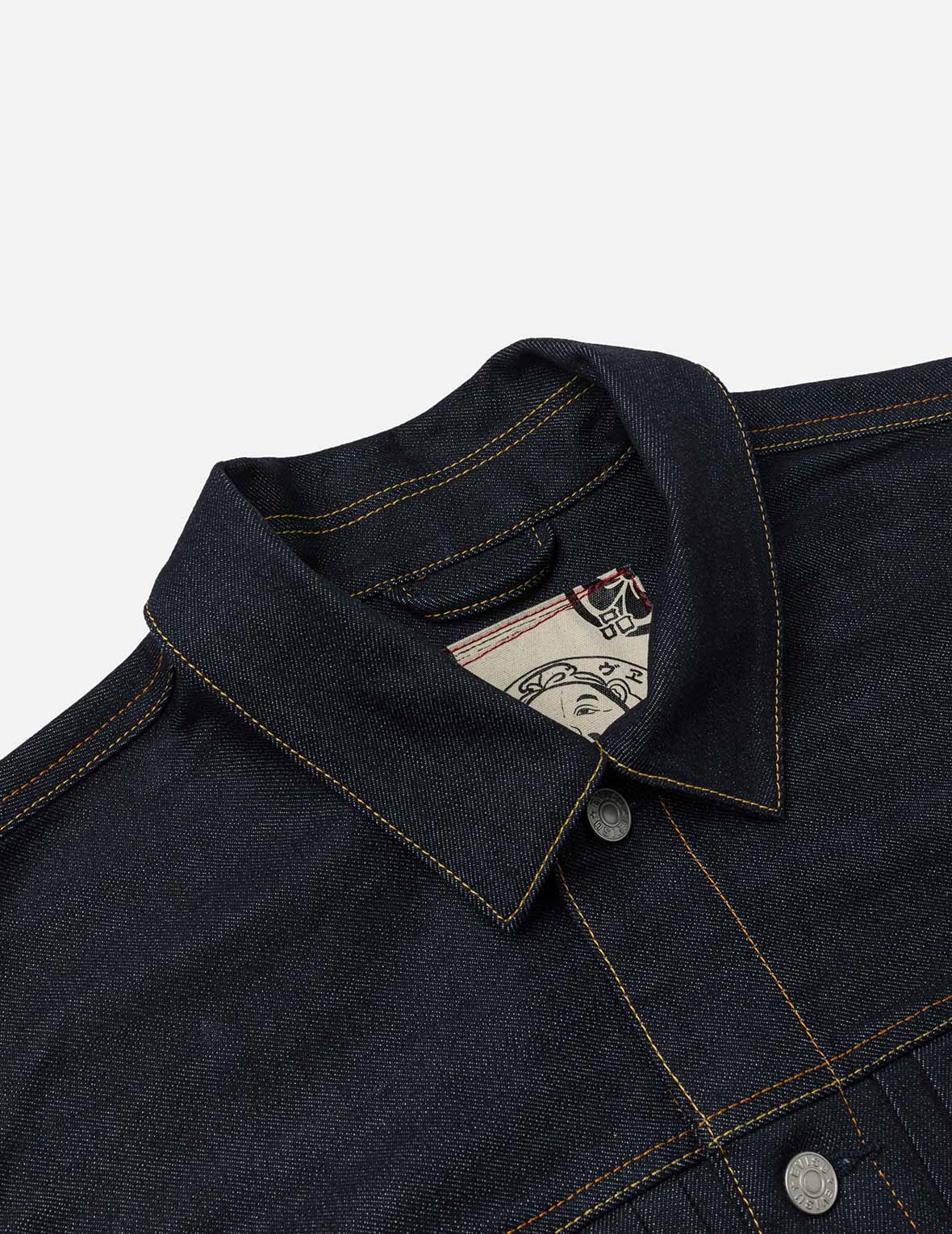 Map Appliqué Embroidery Regular Fit Denim Jacket - Image 5