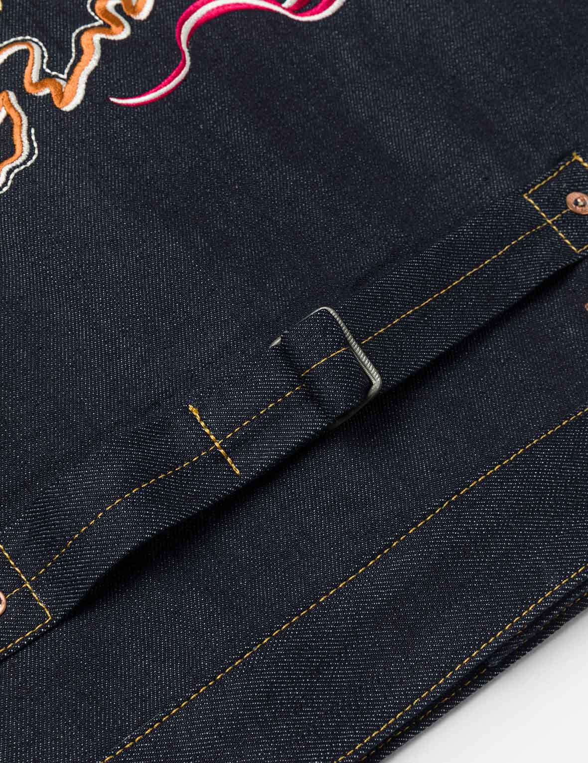 Map Appliqué Embroidery Regular Fit Denim Jacket - Image 7