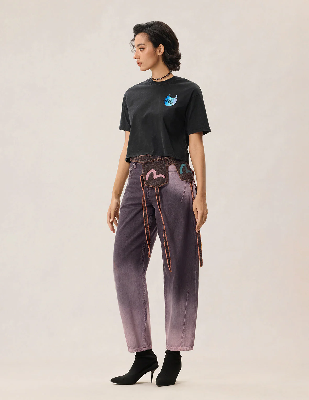 Two-tone Balloon Fit Jeans - Image 7