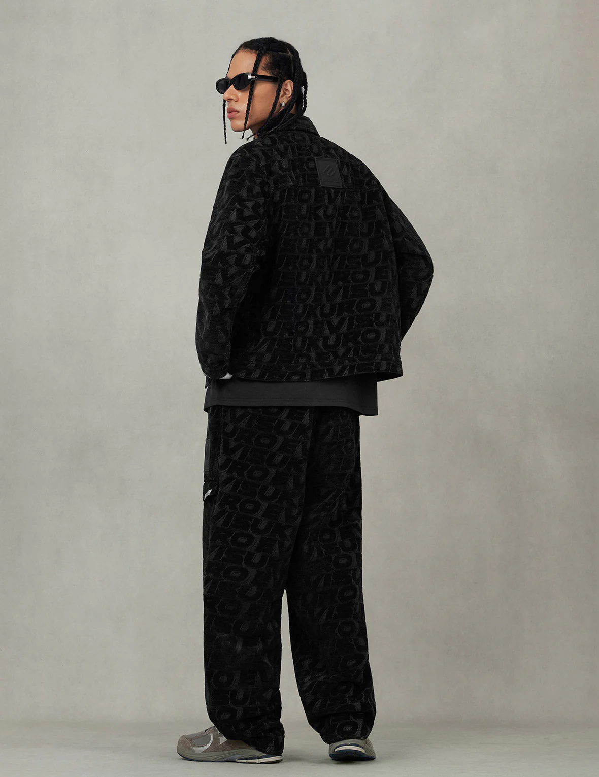Monogram Allover Jacquard Relax Fit Worker Pants - Image 6