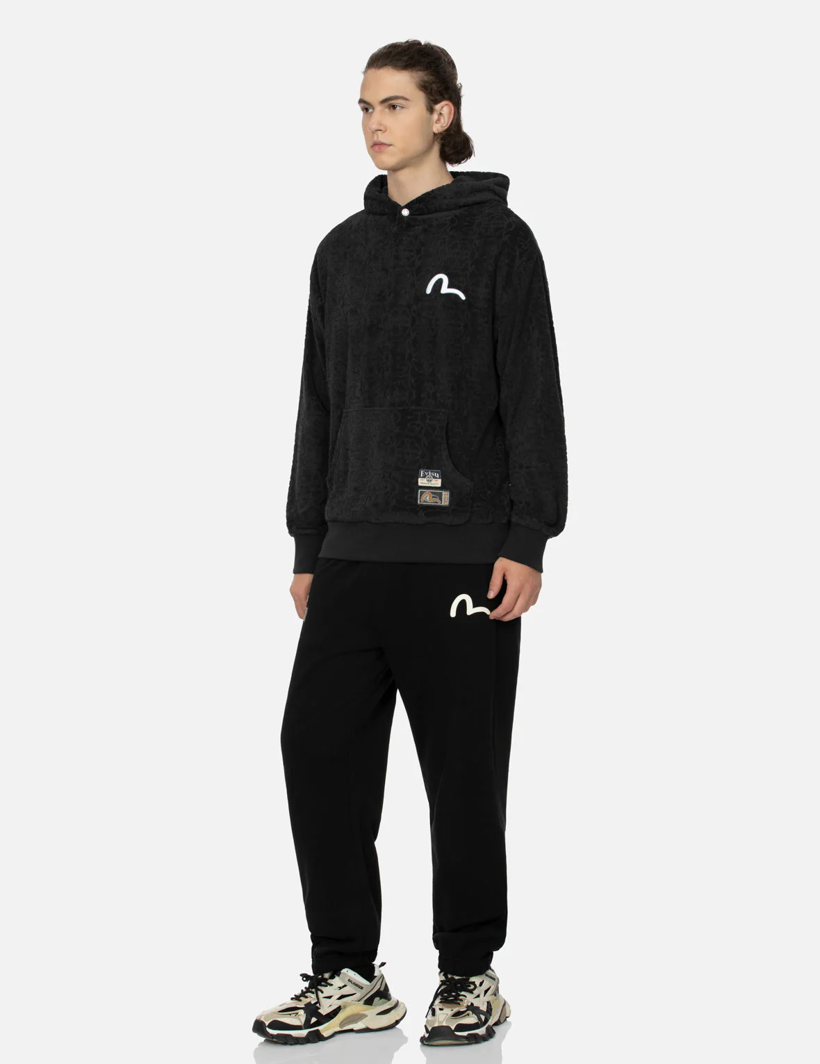 Monogram Jacquard Boucle and Seagull Embrodiery Relax Fit Hoodie - Image 3