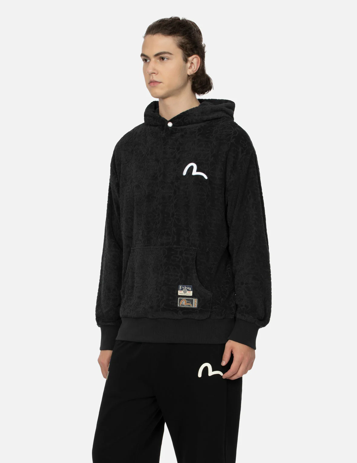 Monogram Jacquard Boucle and Seagull Embrodiery Relax Fit Hoodie - Image 7