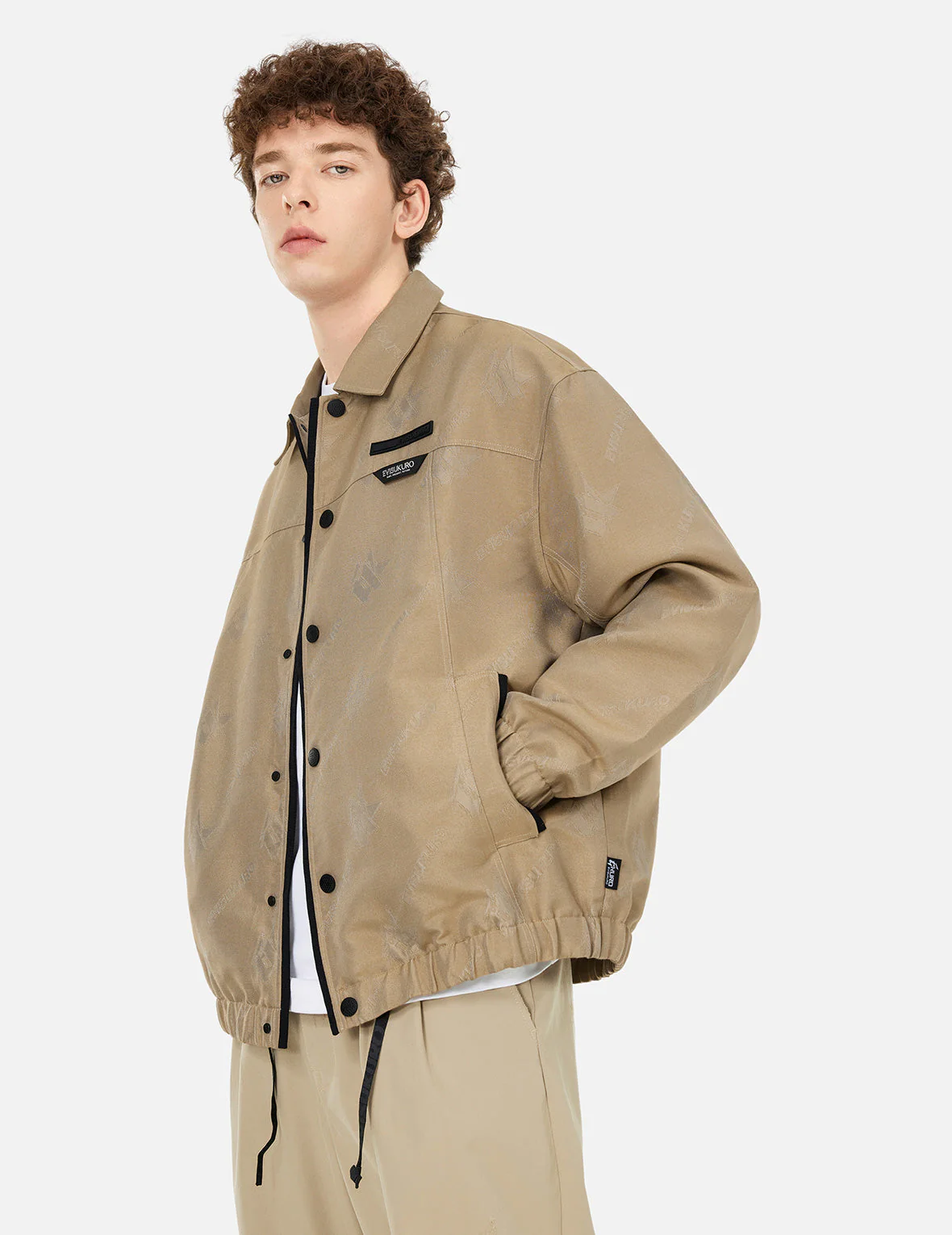 Monogram Logo Jacquard Oversized Coach Jacket - Image 5