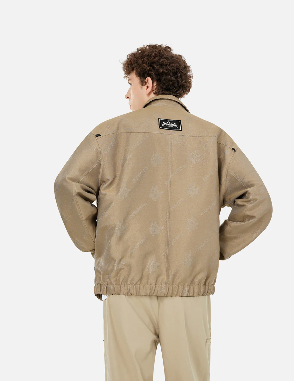 Monogram Logo Jacquard Oversized Coach Jacket - Image 6