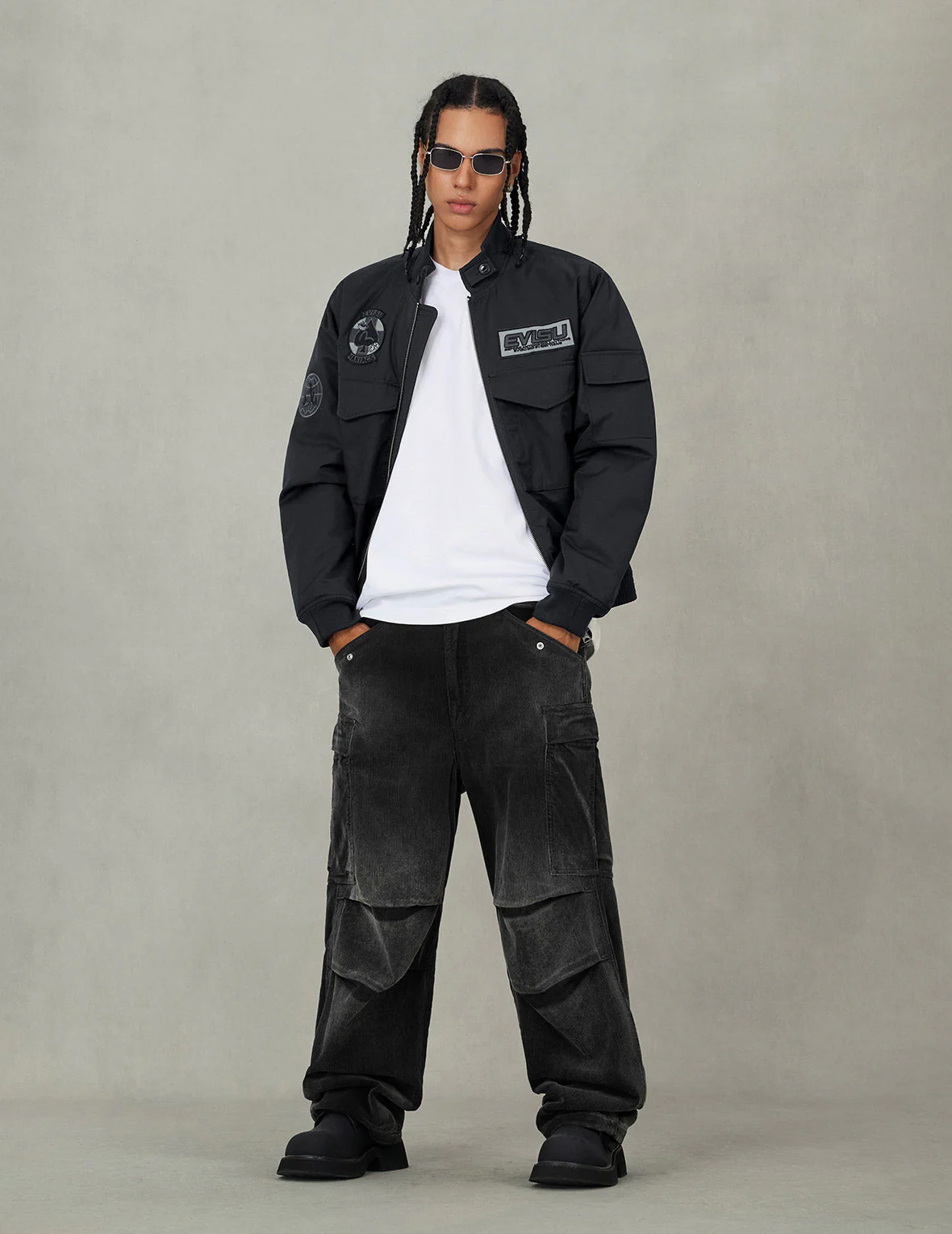 Multi Logo Badges Embroidery Regular Fit Padded Bomber Jacket - Image 10