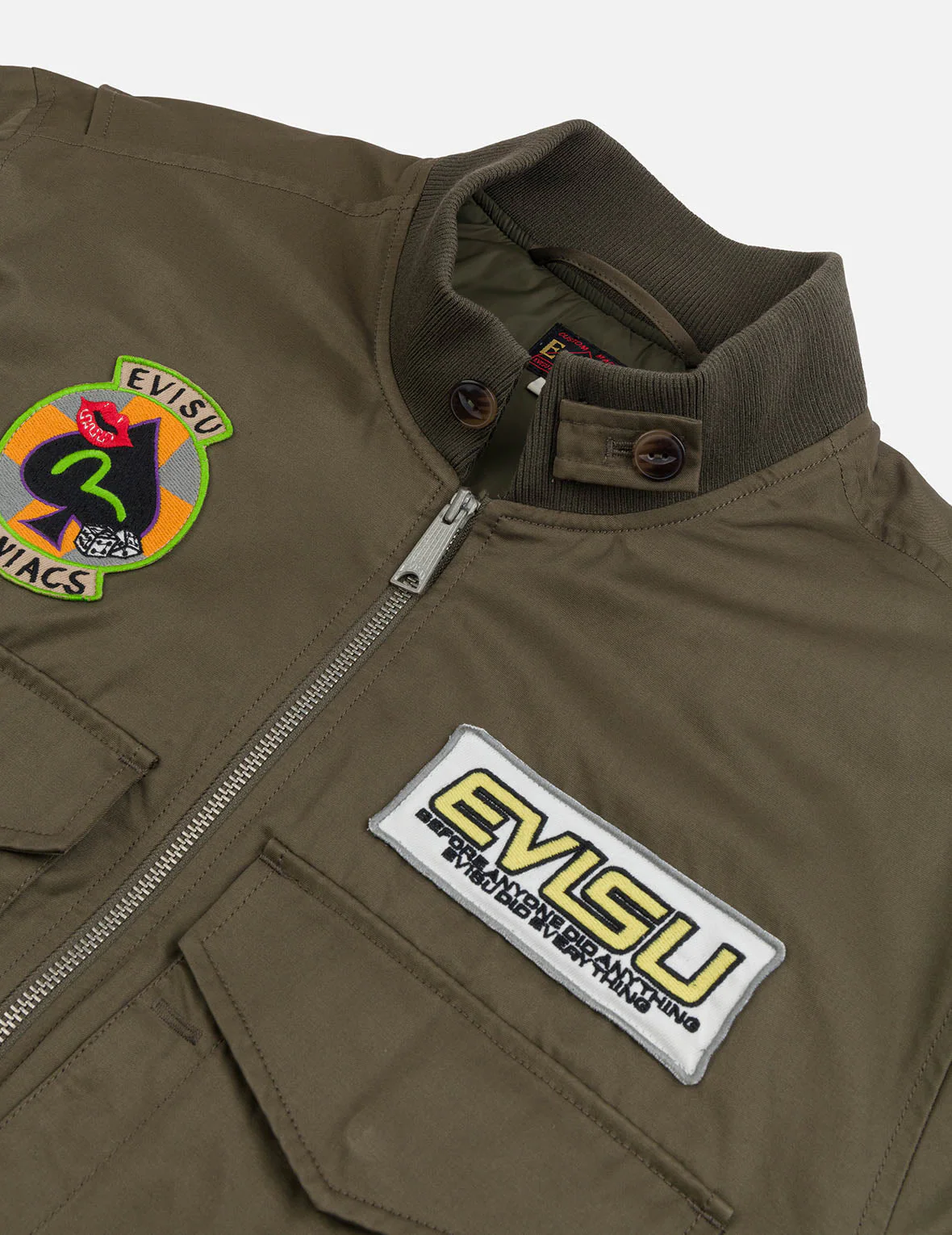 Multi Logo Badges Embroidery Regular Fit Padded Bomber Jacket - Image 23