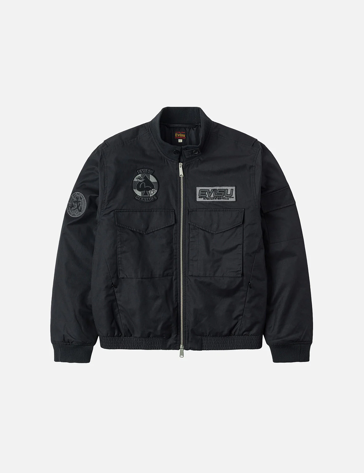 Multi Logo Badges Embroidery Regular Fit Padded Bomber Jacket - Image 5