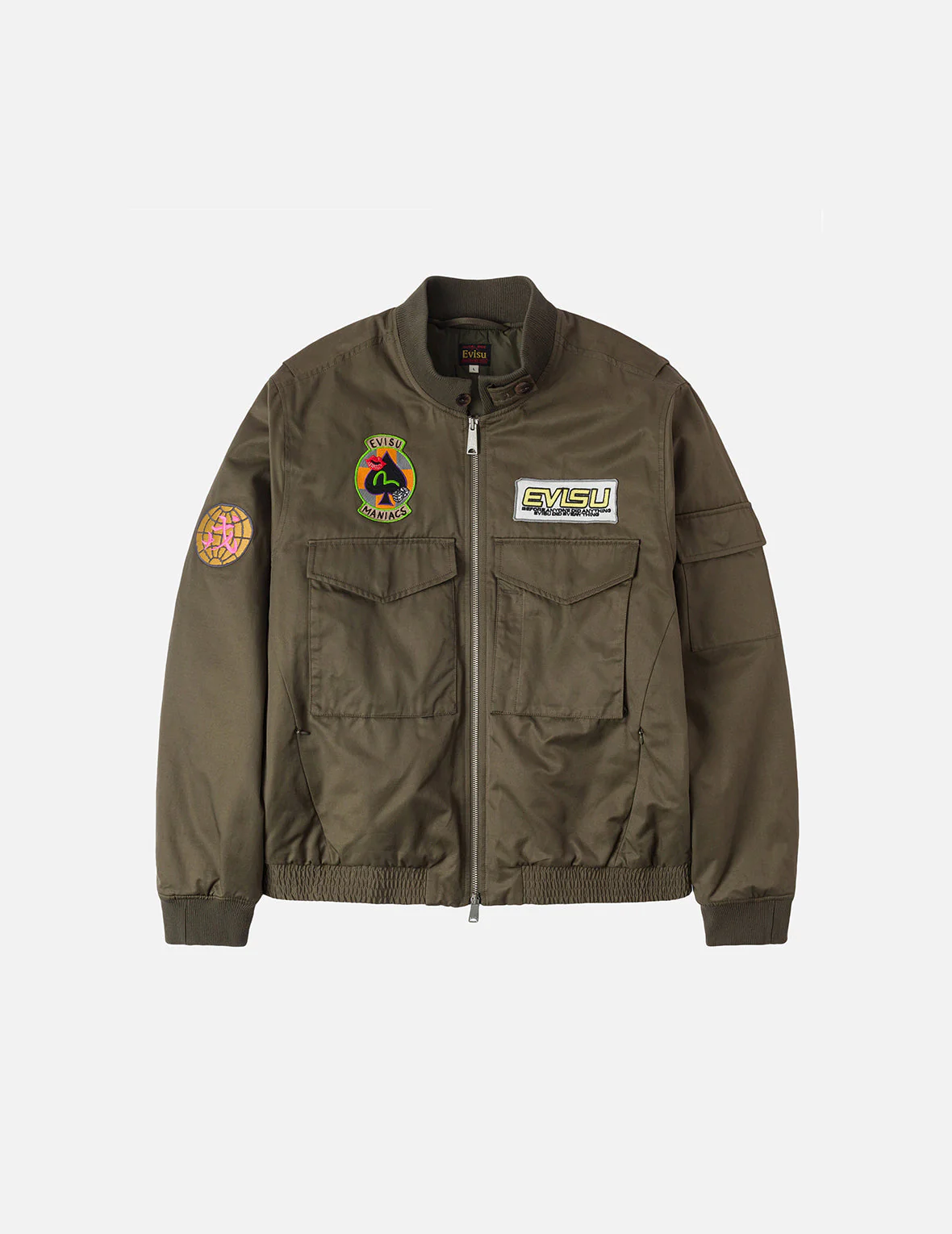 Multi Logo Badges Embroidery Regular Fit Padded Bomber Jacket - Image 6