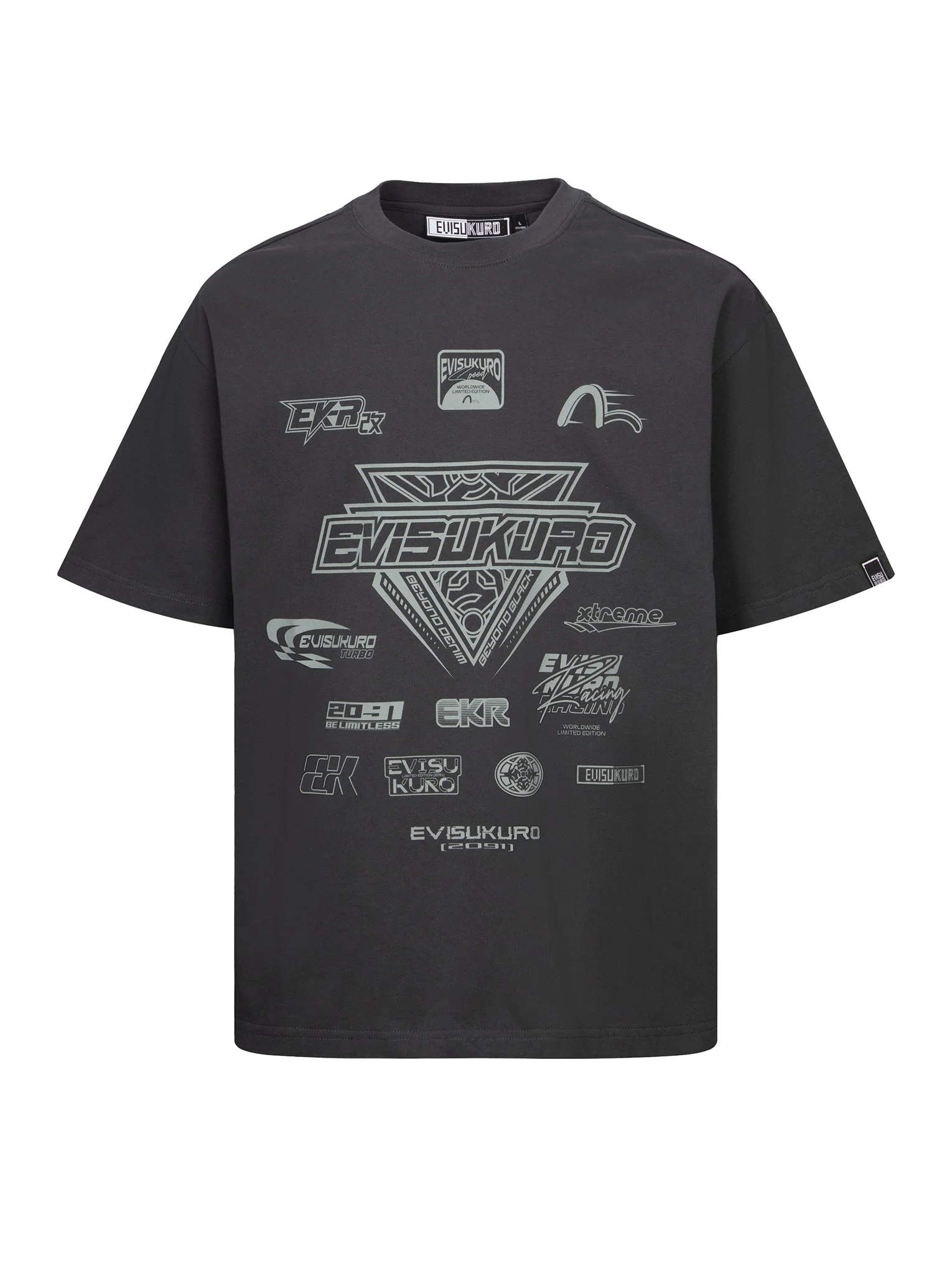 Multi Logo Print Regular Fit Racing T-Shirt - Image 11