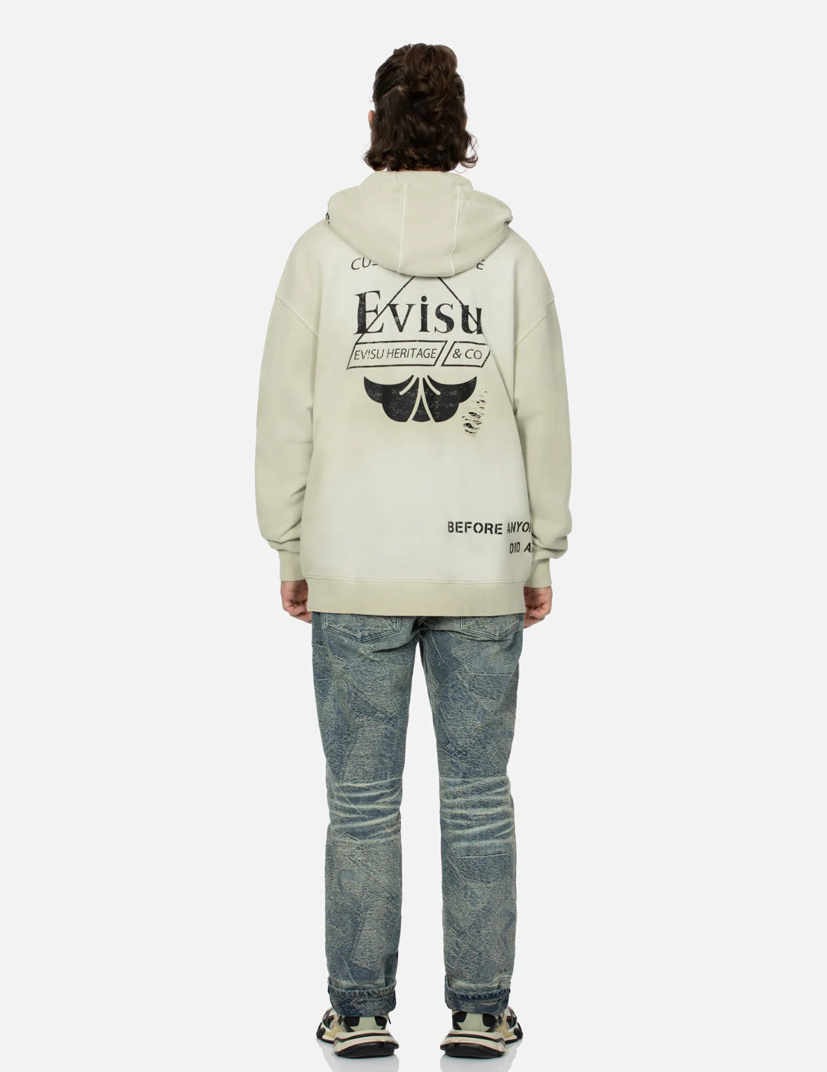 Multi Logos Print Loose Fit Washed Zip-Up Hoodie - Image 17