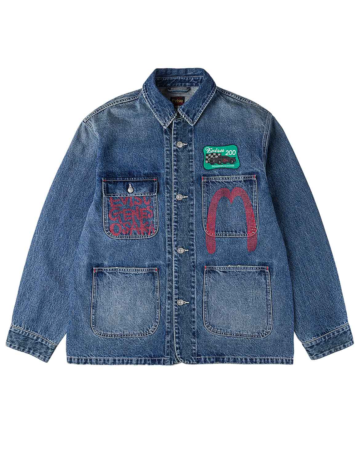 Multi Patches Denim Chore Jacket - Image 14
