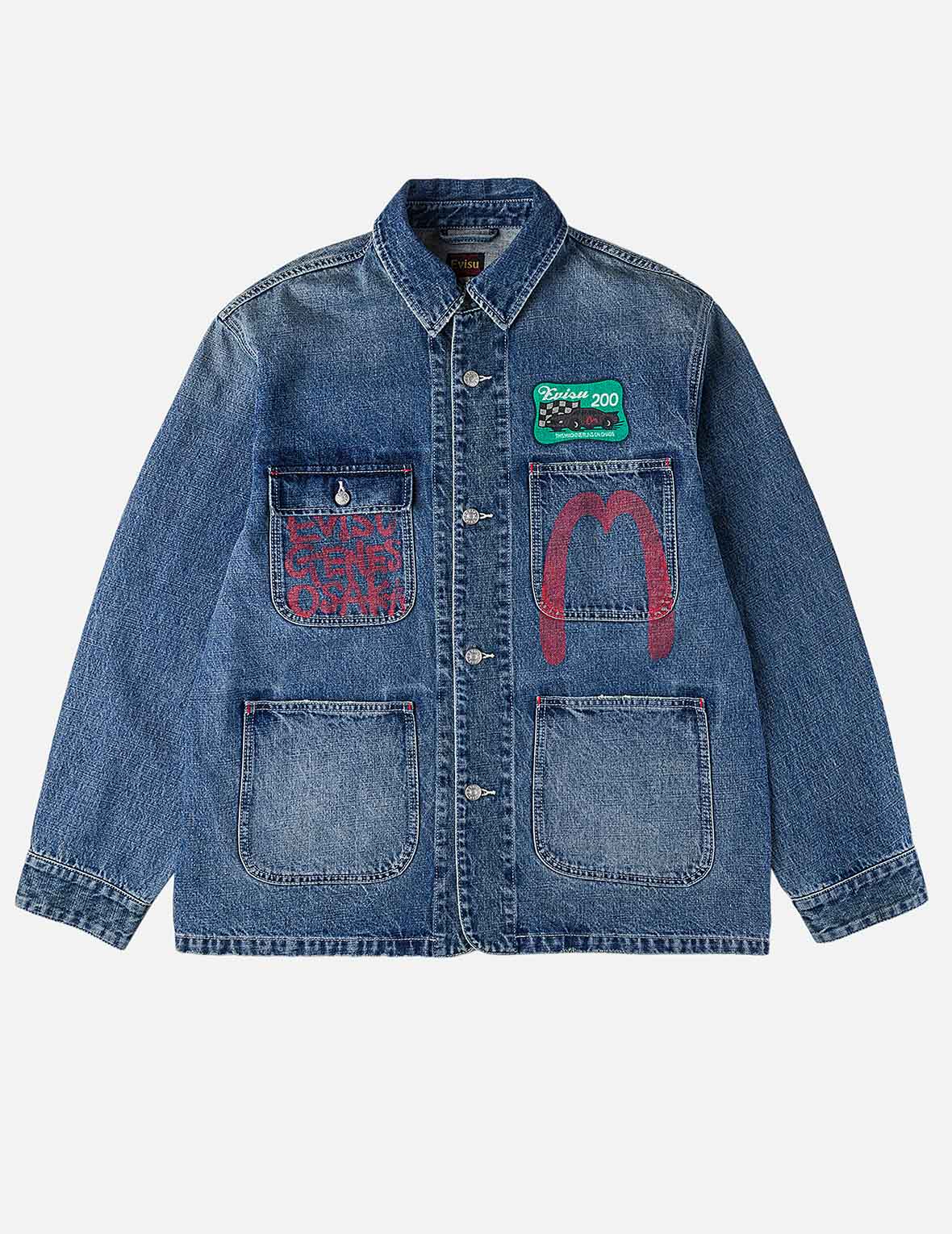 Multi Patches Denim Chore Jacket - Image 3