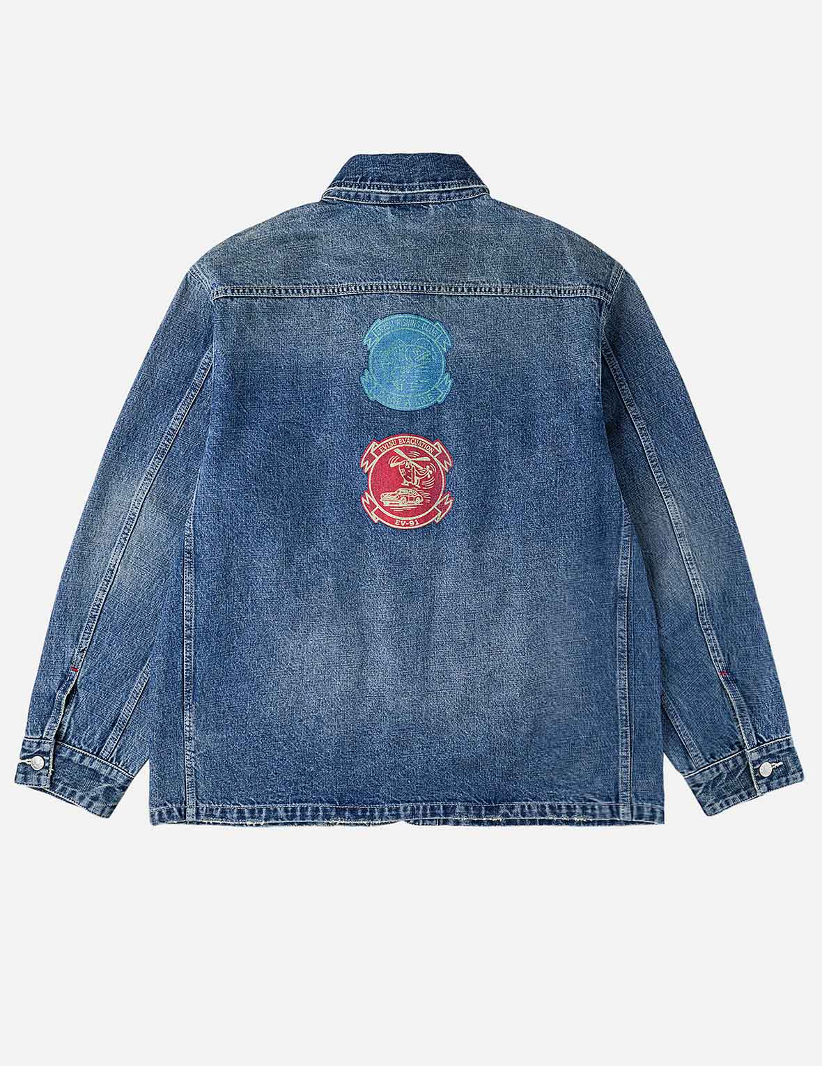 Multi Patches Denim Chore Jacket - Image 4