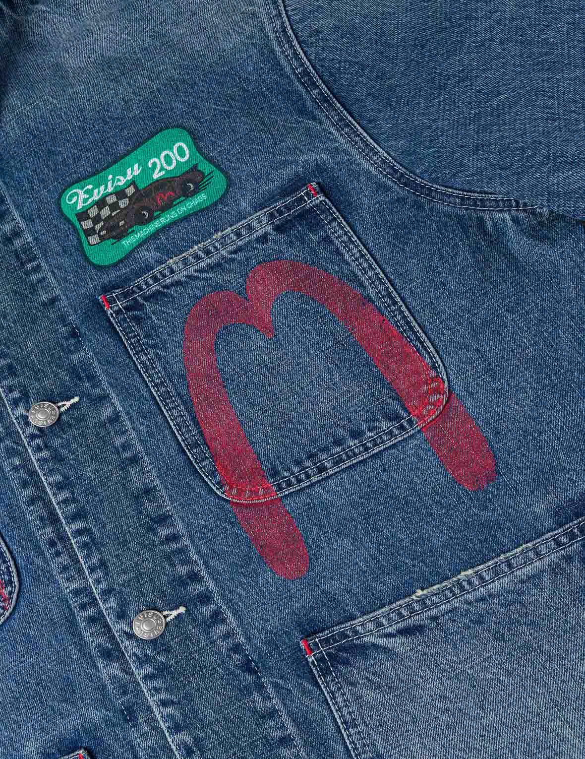 Multi Patches Denim Chore Jacket - Image 7