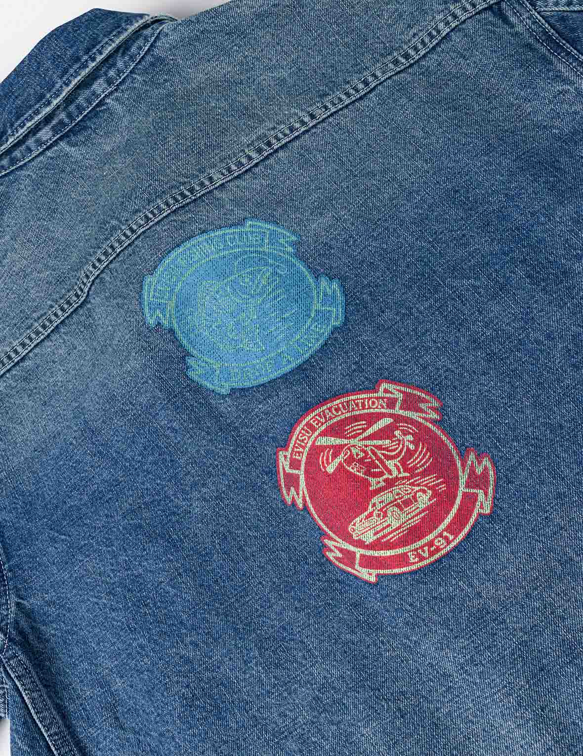 Multi Patches Denim Chore Jacket - Image 9