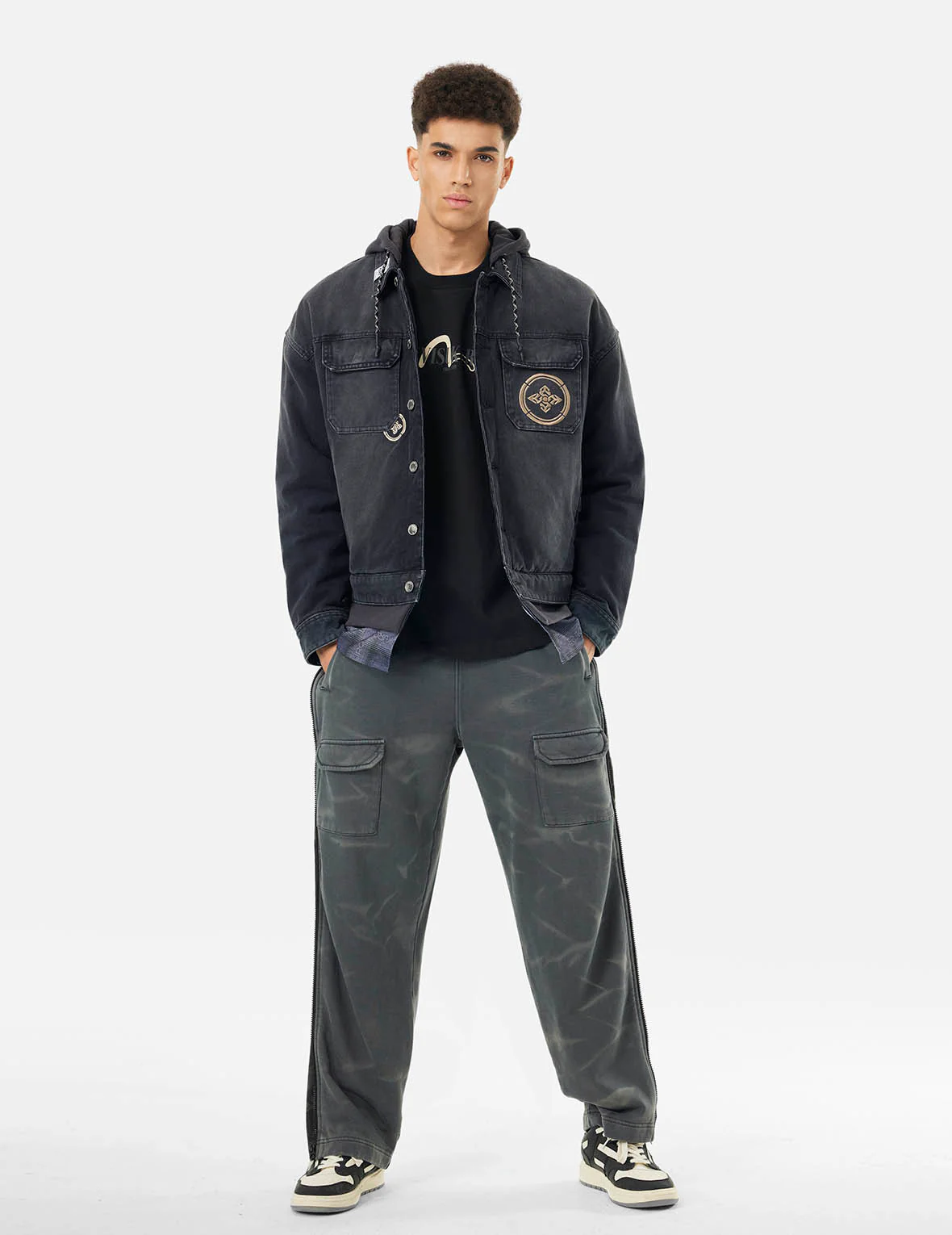 Multi-pocket and Layering Effect Relax Fit Trucker Jacket - Image 3