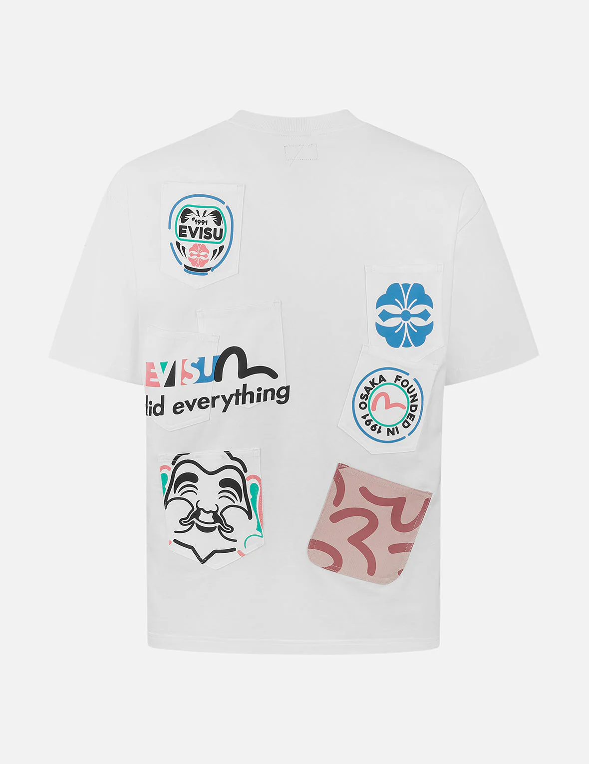 Multi-Pocket and Multi-Print Detail Relax Fit T-Shirt