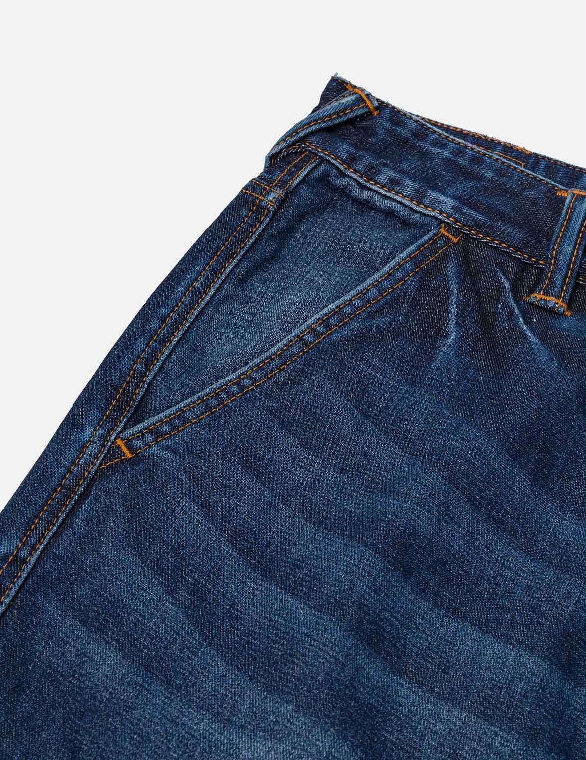 Multi-pocket and Seagull Crane Print Loose Fit Washed Denim Joggers - Image 11