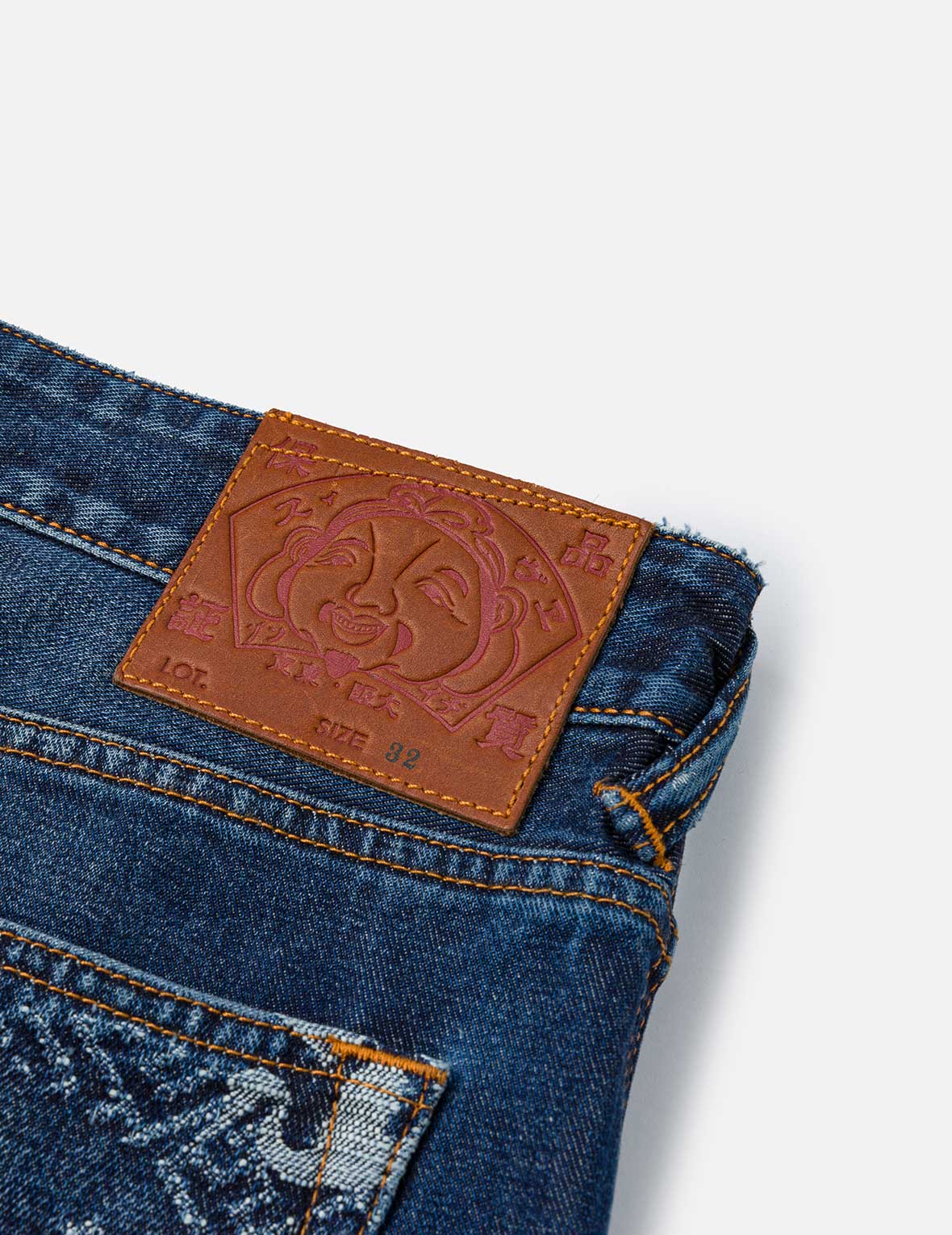 Multi-pocket and Seagull Crane Print Loose Fit Washed Denim Joggers - Image 12