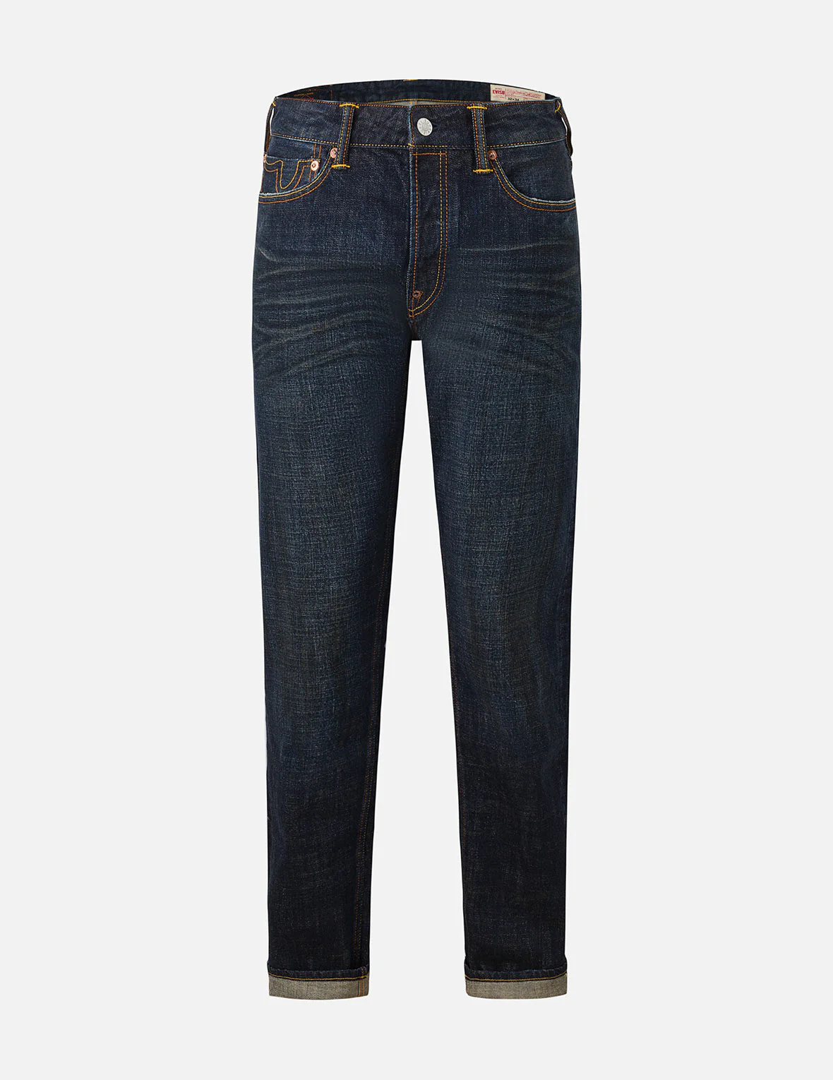 Multi-pocket Dark-toned Washed Slim Fit Jeans #2010 - Image 2