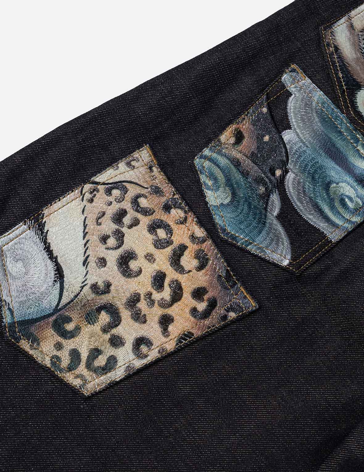 Multi-Pocket Embroidery Patch Jeans #2020 - Image 10