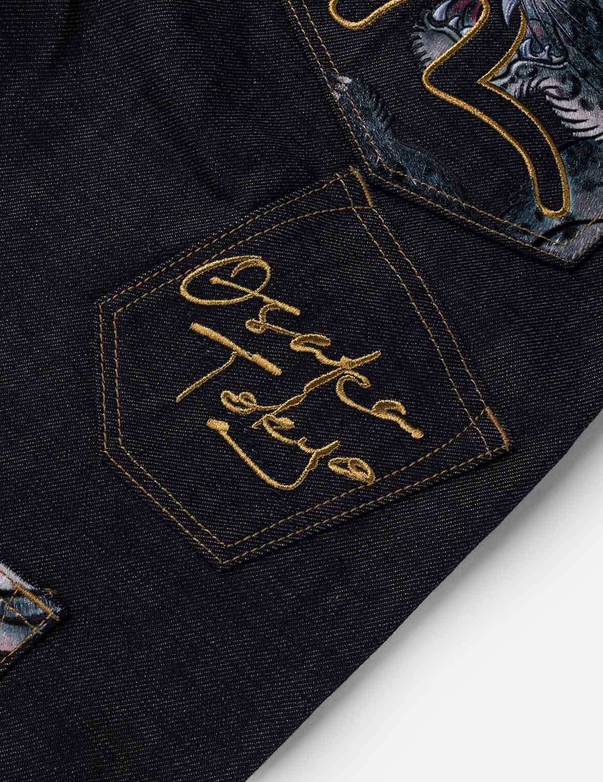 Multi-Pocket Embroidery Patch Jeans #2020 - Image 12