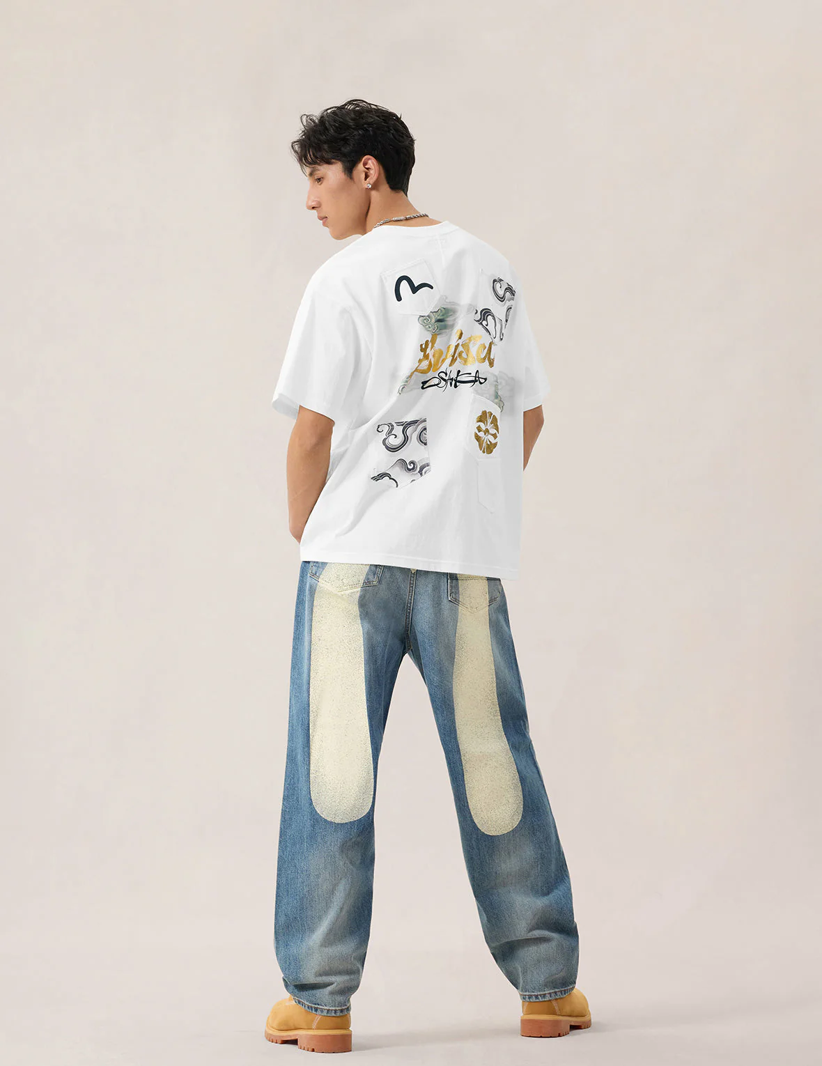 Multi-Pocket Foil Print T-Shirt - Image 9