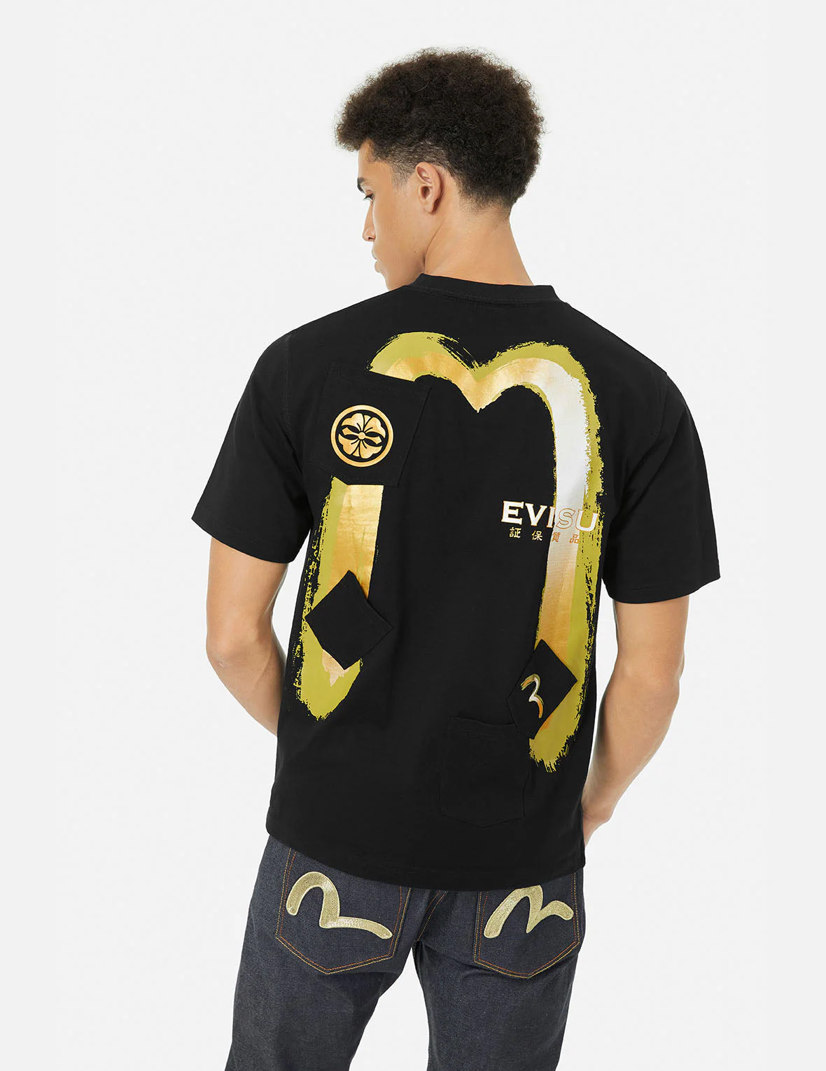 Multi-Pocket Print and Seagull Brushstroke Daicock Print Regular Fit T-Shirt
