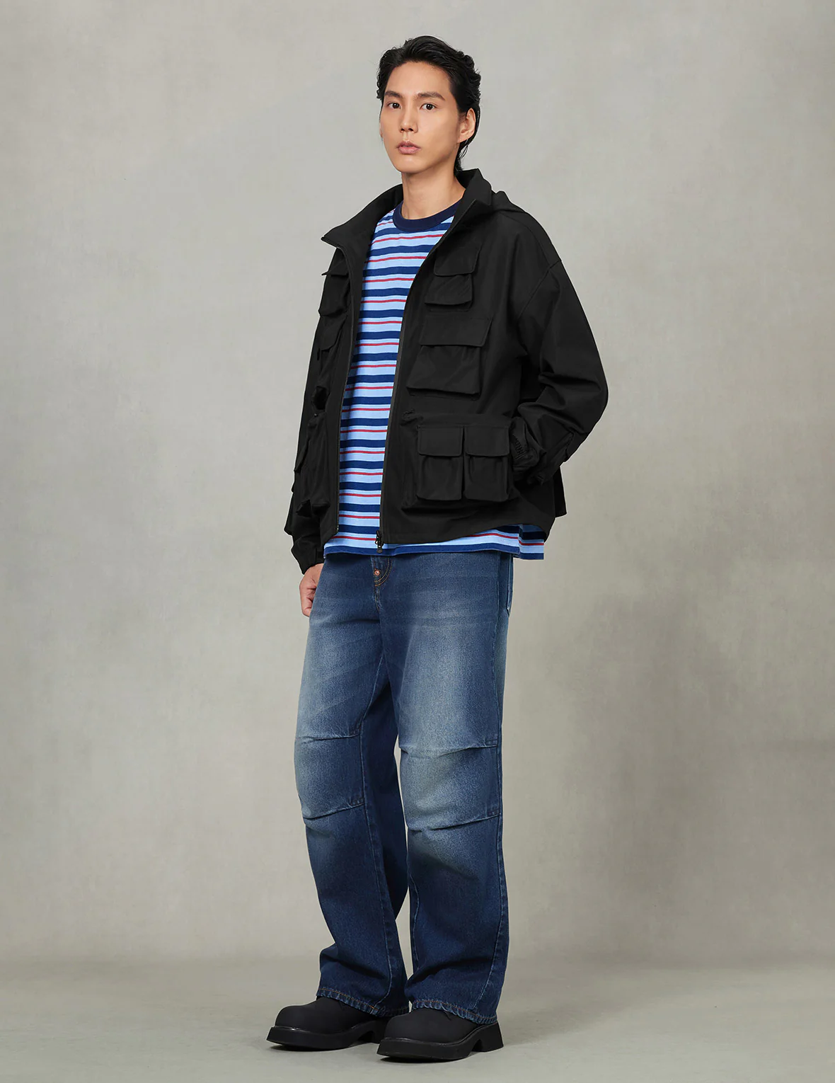 Multi-Pocket Regular Fit Outdoor Jacket with Detachable Hood - Image 14
